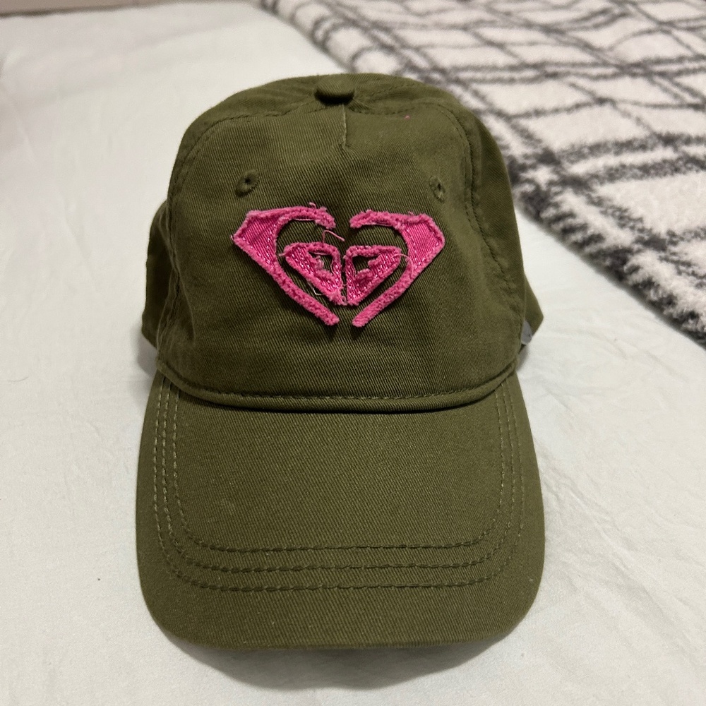 NWOT! Women's Roxy Olive/Pink Embroidered Ball Cap - -O/S - Picture 3 of 9